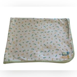 Carter’s Baby Blanket Cute as Can Bee Turtle Green White Blue 24” x 34”.